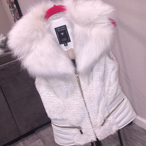 guess fur vest women's